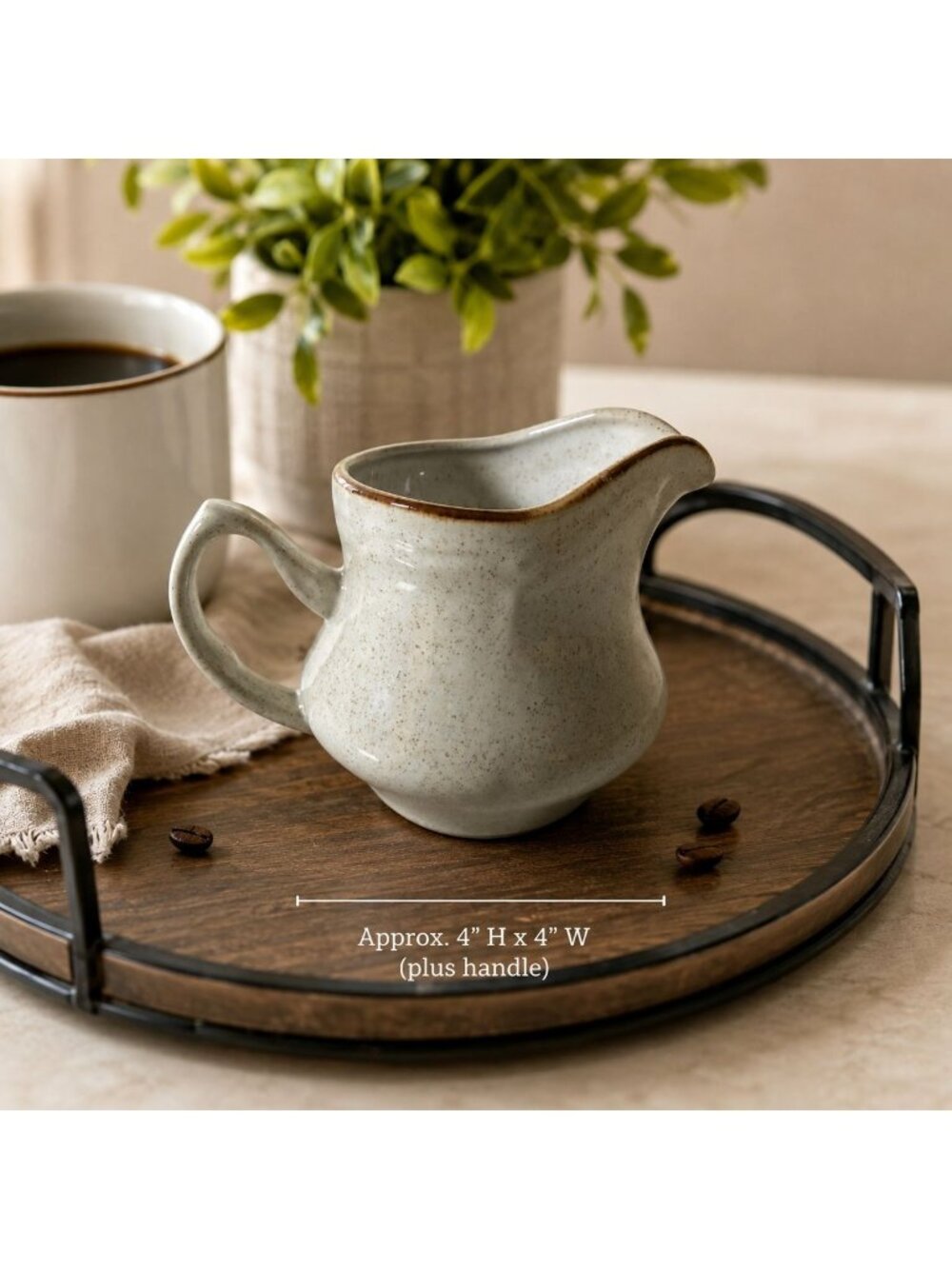 Baroque Hearthside Stoneware Creamer Pitcher Made in Japan Vintage Speckled Farm